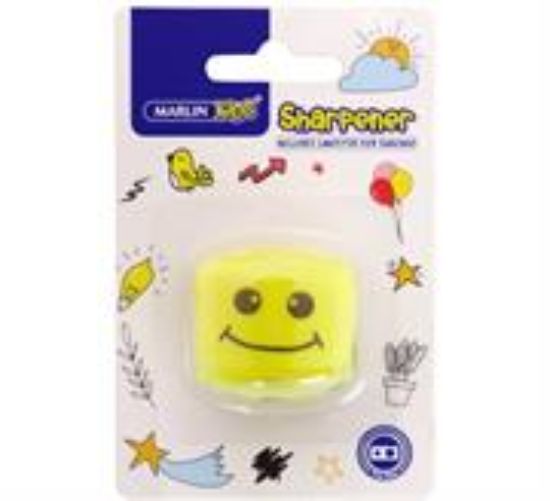 Picture of Marlin Kids 2 Hole Sharpener With Container Yellow