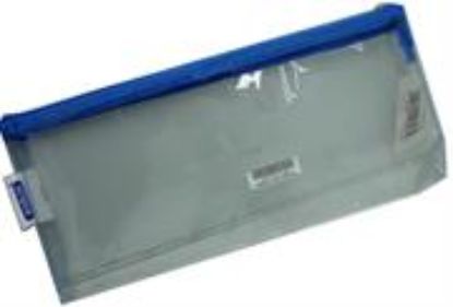 Picture of Marlin Clear PVC 23cm Pencil Bag Blue Zip 23cm x 11cm