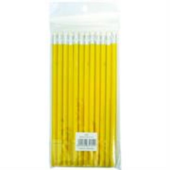 Picture of Brainware Yellow Barrel Rubber-Tipped Pencils