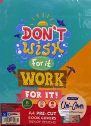 Picture of Marlin Kids Precut A4 Don’t Wish For Work Book Cover 5 pack