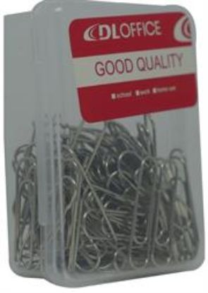 Picture of DLOffice Silver 28mm Paper Clips Plastic Tub of 100 Pieces
