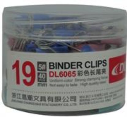 Picture of DLOffice Multicolour 19mm Binder Clips Plastic Tub