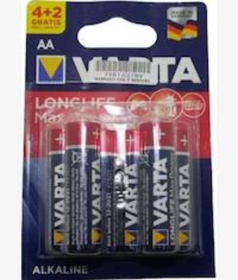 Picture of Varta LongLife Max Power Alkaline 6 Pack AA Battery