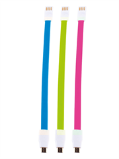 Picture of Whizzy Pink,Blue & Green Designer 3 Pack Micro USB Charge Cable