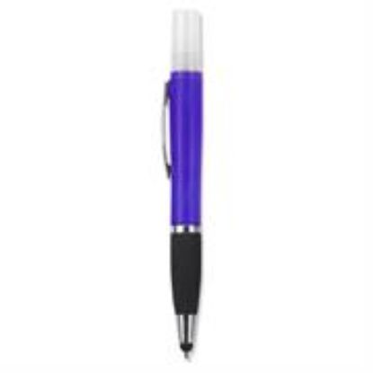 Picture of Geeko 3-in-1 Sanitizer Spray Stylus and Blue Ink Pen Purple
