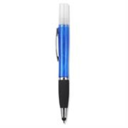 Picture of Geeko 3-in-1 Sanitizer Spray Stylus and Blue Ink Pen Blue