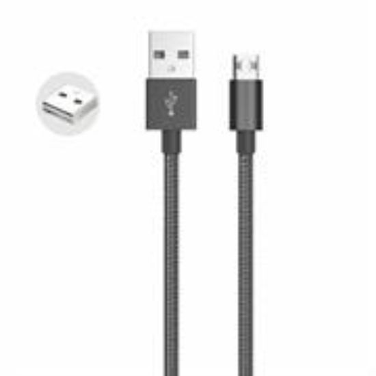 Picture of Whizzy Black Reversible Micro USB Charge And Data Sync Cable
