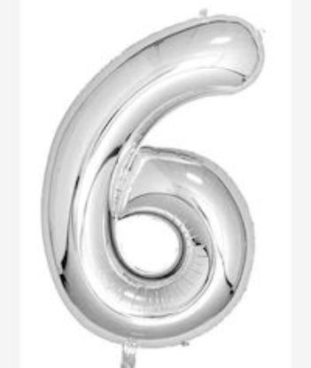 Picture of Casey 102cm Silver Balloon Number 6