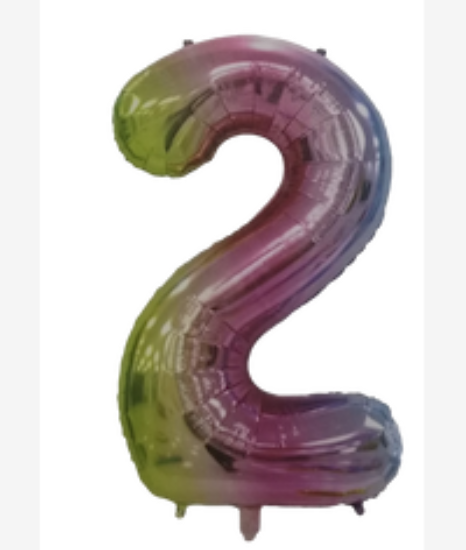 Picture of Casey 102cm Rainbow Balloon Number 2