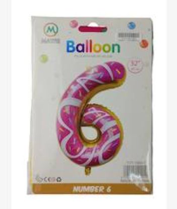 Picture of Casey 102cm Donut Balloon Number 6