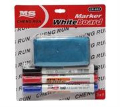 Picture of Brainware 3 x Whiteboard Markers and Cleaner Pack