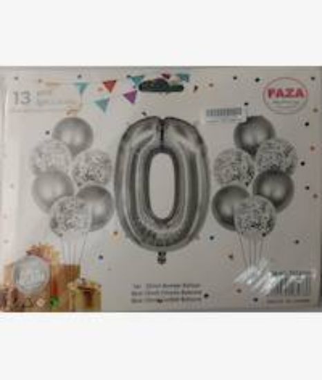 Picture of Casey 13pc Silver and White Balloon Set Nr 0