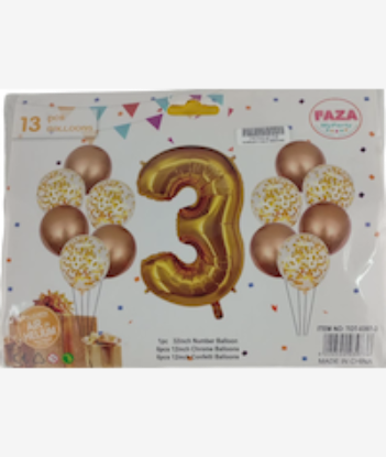 Picture of Casey 13pc Gold and White Balloon Set Nr 3
