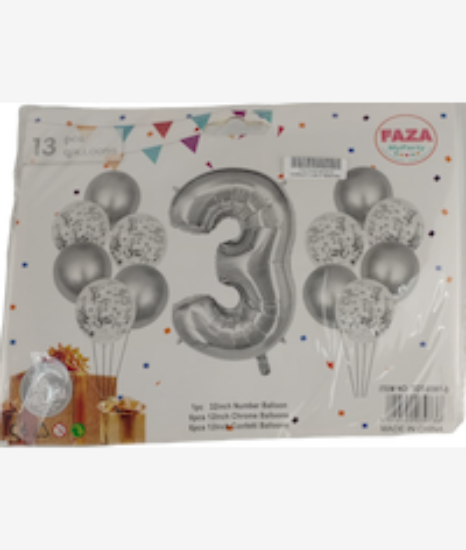 Picture of Casey 13pc Silver and White Balloon Set Nr 3