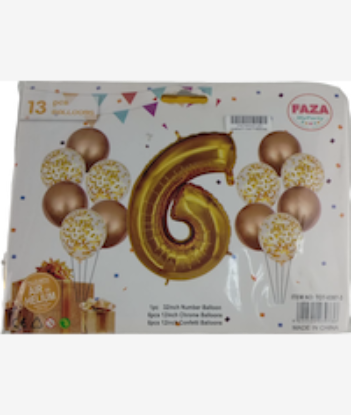 Picture of Casey 13pc Gold and White Balloon Set Nr 6