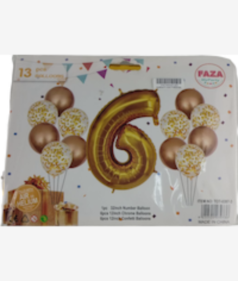 Picture of Casey 13pc Gold and White Balloon Set Nr 6