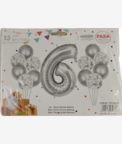 Picture of Casey 13pc Silver and White Balloon Set Nr.6
