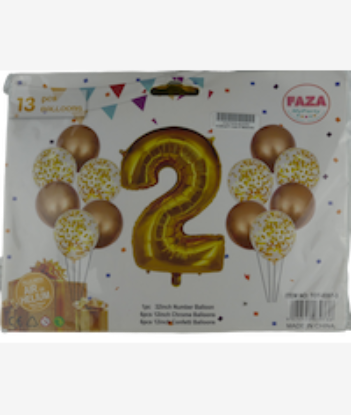 Picture of Casey 13pc Gold and White Balloon Set Nr 2