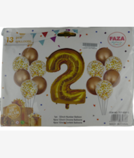 Picture of Casey 13pc Gold and White Balloon Set Nr 2