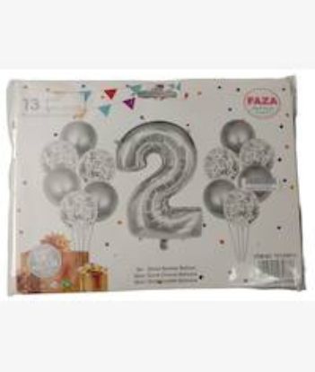 Picture of Casey 13pc Silver and White Balloon Set Nr 2