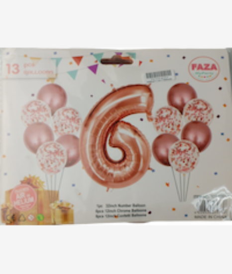 Picture of Casey 13pc Rose Gold and White Balloon Set Nr 6