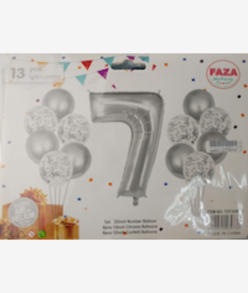 Picture of Casey 13pc Silver and White Balloon Set Nr 7