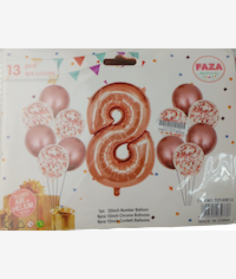 Picture of Casey 13pc Rose Gold and White Balloon Set Nr 8