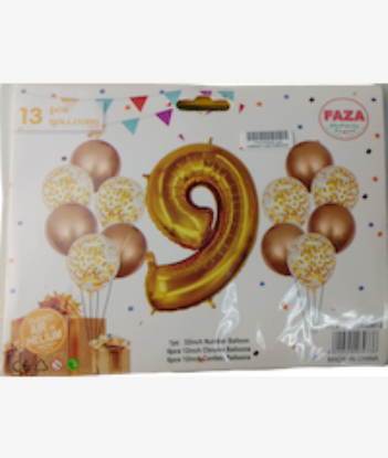 Picture of Casey 13pc Gold and White Balloon Set Nr 9