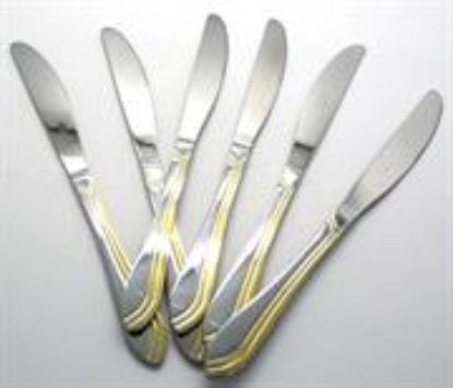 Picture of Casey Catering 6 Piece Stainless Steel Dinner Knives Set Gold