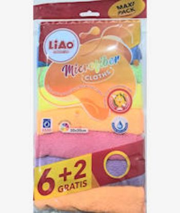 Picture of Casey 8 Pack Microfiber 30x30cm Assorted Cleaning Cloths