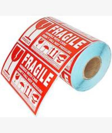 Picture of UniQue Fragile 90mm x 50mm Label Sticker Roll