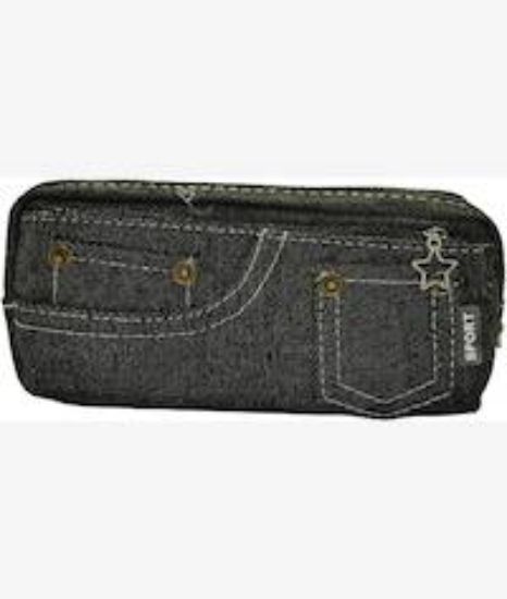 Picture of Brainware Black Denim Pencil Case