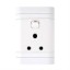 Picture of Lesco Single Three-Pin Wall Plug White H100xW50