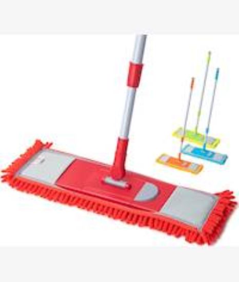 Picture of Kleaner Microfiber Extendable Flat Mop Red
