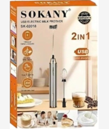 Picture of Sokany 2 IN 1 USB Rechargeable Milk Frother & Egg Beater