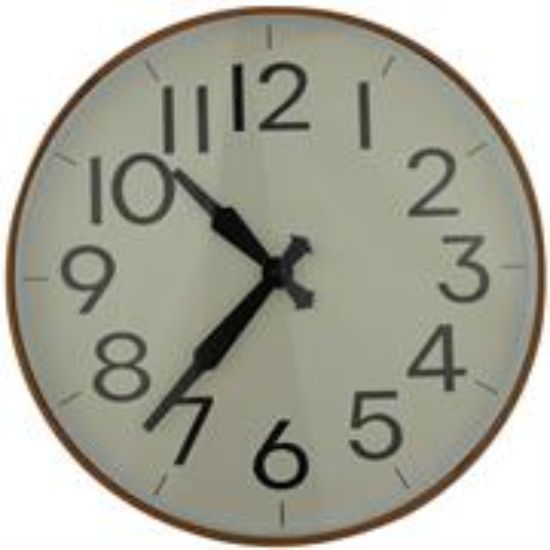 Picture of Casey Wall Clock Pine Woodgrain Beige