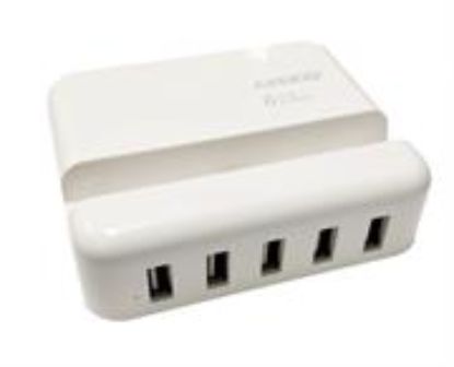 Picture of Geeko 5-Port USB Travel Charger with Apple Lightning Cradle