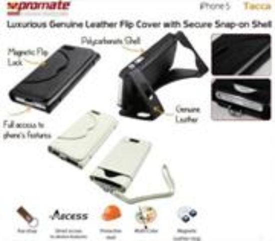 Picture of Promate White Tacca iPhone 5 Leather Flip Cover