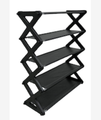 Picture of Nordic Wind Cross 5 Tier 15 Shoe Rack Black