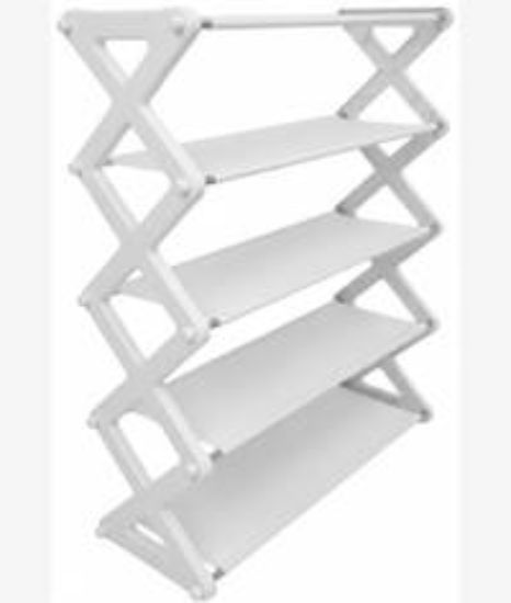 Picture of Nordic Wind Cross 5 Tier 15 Shoe Rack White