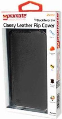 Picture of Promate Black Zemi BlackBerry Z10 Classy Leather Flip Cover