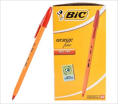 Picture of Bic Orange Fine Point Red Ballpoint Pens
