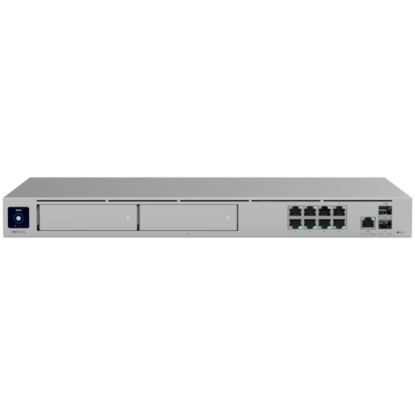 Picture of UBIQUITI Ubiquiti rack-mount Cloud Gateway with 10 Gbps performance, multi-WAN load balancing, and two NVR drive bays designed for large-scale, multi-application UniFi sites.