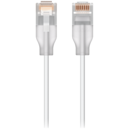 Picture of UBIQUITI Ubiquiti UACC-Cable-Patch-EL-5M-W Nano-thin patch cable with 2.5 GbE support designed to show Etherlighting effects