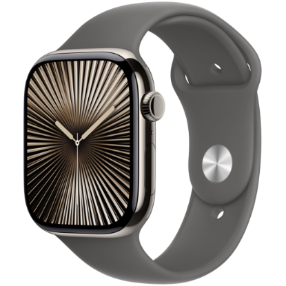 Picture of APPLE Apple Watch Series 10 GPS + Cellular 46mm Natural Titanium Case with Stone Grey Sport Band - M/L,Model A3003