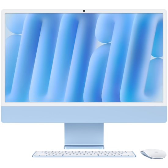 Picture of APPLE 24-inch iMac with Retina 4.5K display: Apple M4 chip with 10‑core CPU and 10‑core GPU, 24GB, 512GB SSD - Blue,Model A3137