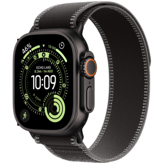 Picture of APPLE Apple Watch Ultra 3 GPS + Cellular 49mm Black Titanium Case with Black/Charcoal Trail Loop - S/M,Model A3281