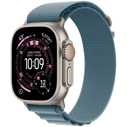 Picture of APPLE Apple Watch Ultra 3 GPS + Cellular 49mm Natural Titanium Case with Light Blue Alpine Loop - Medium,Model A3281