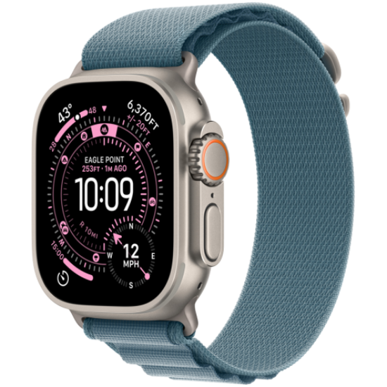 Picture of APPLE Apple Watch Ultra 3 GPS + Cellular 49mm Natural Titanium Case with Light Blue Alpine Loop - Medium,Model A3281
