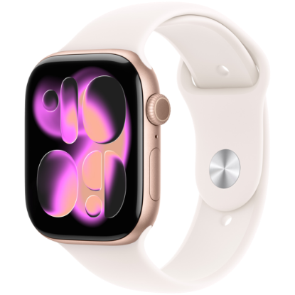 Picture of APPLE Apple Watch Series 11 GPS 46mm Rose Gold Aluminium Case with Light Blush Sport Band - M/L,Model A3333